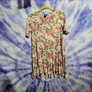 Agnes & Dora Swing Ruffle Tunic Organic Rose Pattern Size Small